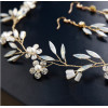 F-0704 Luxury Women Leaf Flower Opal Crystal Headbands Earrings Set Bridal Wedding Hair Jewelry Accessories