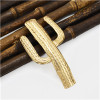 F-0703 Creative Women Girls Metal Alloy Hair Clip Cactus Shaped Gold Clamps Hairpin Hair Accessories