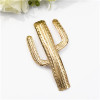 F-0703 Creative Women Girls Metal Alloy Hair Clip Cactus Shaped Gold Clamps Hairpin Hair Accessories