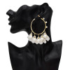 E-5556 Rose Petal Hoop Earrings Simple Open Love Earrings for Women Gift