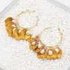 E-5556 Rose Petal Hoop Earrings Simple Open Love Earrings for Women Gift