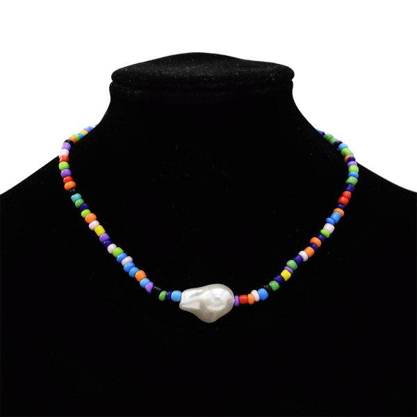 N-7321 Beaded fashion colorful boho necklace beads jade daily elegant ladies necklace