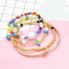 B-1000 4 pieces / set of alloy ring bracelet beaded jade fashion boho jewelry For Women