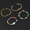 B-1000 4 pieces / set of alloy ring bracelet beaded jade fashion boho jewelry For Women