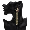 E-5558 Butterfly Earrings Pearl Rhinestone Long Tassel Earrings Korean Girl Earring
