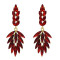 E-5560 4 Colors Leaf Shape Crystal Earrings for Women Bridal Rhinestone Long Drop Earring Wedding Jewelry Gift