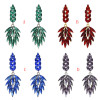 E-5560 4 Colors Leaf Shape Crystal Earrings for Women Bridal Rhinestone Long Drop Earring Wedding Jewelry Gift