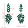 E-5560 4 Colors Leaf Shape Crystal Earrings for Women Bridal Rhinestone Long Drop Earring Wedding Jewelry Gift