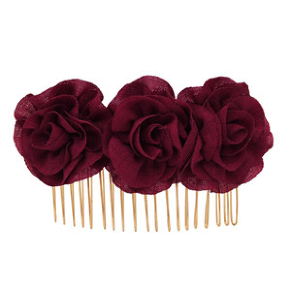 F-0705 Black Red Rose Flower Hair Combs Wedding Bridal Fashion Jewelry Women Prom Headpiece