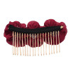 F-0705 Black Red Rose Flower Hair Combs Wedding Bridal Fashion Jewelry Women Prom Headpiece
