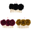 F-0705 Black Red Rose Flower Hair Combs Wedding Bridal Fashion Jewelry Women Prom Headpiece