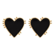 E-5562  Love Heart Stud Earring Ins Style Enamel Simple Earring for Women Girl