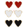 E-5562  Love Heart Stud Earring Ins Style Enamel Simple Earring for Women Girl