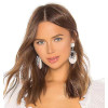 E-5559 Acrylic Hoop Earrings European Rhinestone Flower Drop Dangle Earrings Women Prom Earring