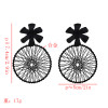E-5569 4 Colors Fashion New Trend Round Line Flower Earrings Suitable For Women's Jewelry