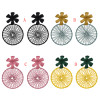 E-5569 4 Colors Fashion New Trend Round Line Flower Earrings Suitable For Women's Jewelry
