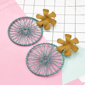 E-5569 4 Colors Fashion New Trend Round Line Flower Earrings Suitable For Women's Jewelry