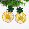 E-5569 4 Colors Fashion New Trend Round Line Flower Earrings Suitable For Women's Jewelry