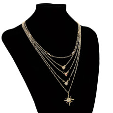 N-7324 Golden necklace tassel long fashion simple  elegant wedding jewelry