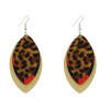 E-5570 Leather Earrings Lightweight Faux Leather Leaf Dangle Earrings Teardrop Earrings
