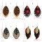 E-5570 Leather Earrings Lightweight Faux Leather Leaf Dangle Earrings Teardrop Earrings