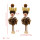 E-5571 Brown Bead Drop Eyecatching Elk Christmas Drop Earrings Statement Jewelry for Ladies Girls Women