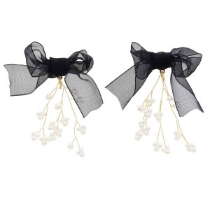 E-5573 Branch Drop Dangle Earrings Handmade Pearl Earring Lace Bowknot Lovely Girl Earrings
