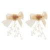 E-5573 Branch Drop Dangle Earrings Handmade Pearl Earring Lace Bowknot Lovely Girl Earrings