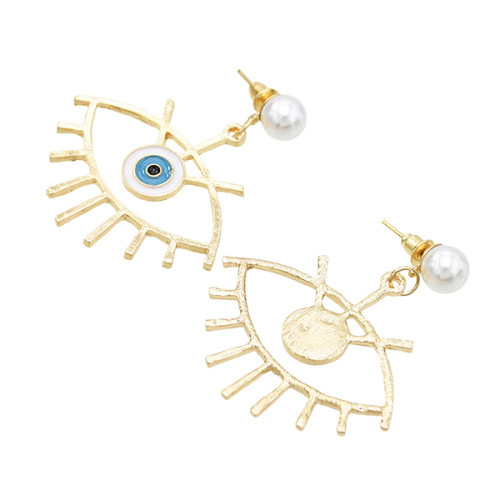 E-5576 Fashion Big Eyes 4 Style Pearl Earrings Love Big Circle Metal Earrings Women Jewelry Gift