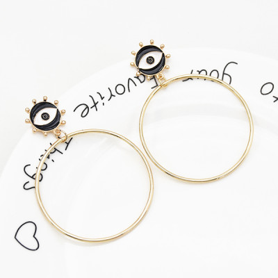 E-5576 Fashion Big Eyes 4 Style Pearl Earrings Love Big Circle Metal Earrings Women Jewelry Gift