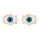 E-5574 Enamel Eye Heart Stud Earrings Gold Plated Alloy Girls Popular Earrings