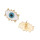 E-5574 Enamel Eye Heart Stud Earrings Gold Plated Alloy Girls Popular Earrings