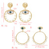 E-5572 Fashion Big Circle Gold Metal Eye Drop Earrings for Women Pearl Beaded Statement Earring Party Jewelry
