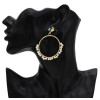 E-5572 Fashion Big Circle Gold Metal Eye Drop Earrings for Women Pearl Beaded Statement Earring Party Jewelry