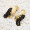 E-5575 2 Colors Simple Style Elegant Rhinestone Stud Earring for Woman Party Earring
