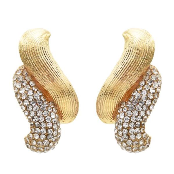 E-5575 2 Colors Simple Style Elegant Rhinestone Stud Earring for Woman Party Earring