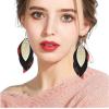 E-5570 Leather Earrings Lightweight Faux Leather Leaf Dangle Earrings Teardrop Earrings