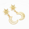 E-5578 Moon Star Earrings Small Cute Simple Eye Earring Generous Bridal Jewelry