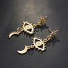 E-5578 Moon Star Earrings Small Cute Simple Eye Earring Generous Bridal Jewelry