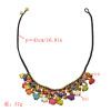 N-7325 Colorful Elephant Shape Gravel Beads Love Bell Pendant Necklace