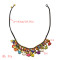 N-7325 Colorful Elephant Shape Gravel Beads Love Bell Pendant Necklace