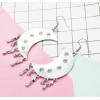 E-5585 Moon and Star Earrings Simple Drop Dangle Earrings Silver Gold Women Girl Earrings