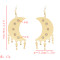 E-5585 Moon and Star Earrings Simple Drop Dangle Earrings Silver Gold Women Girl Earrings
