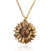 N-7326 You are My Sunshine Engraved Necklace for Mom Sunflower Locket Necklace