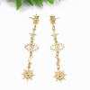 E-5584 Eyes of the Golden Sun Fashionably Dazzling Bright Dazzling Wedding Jewelry