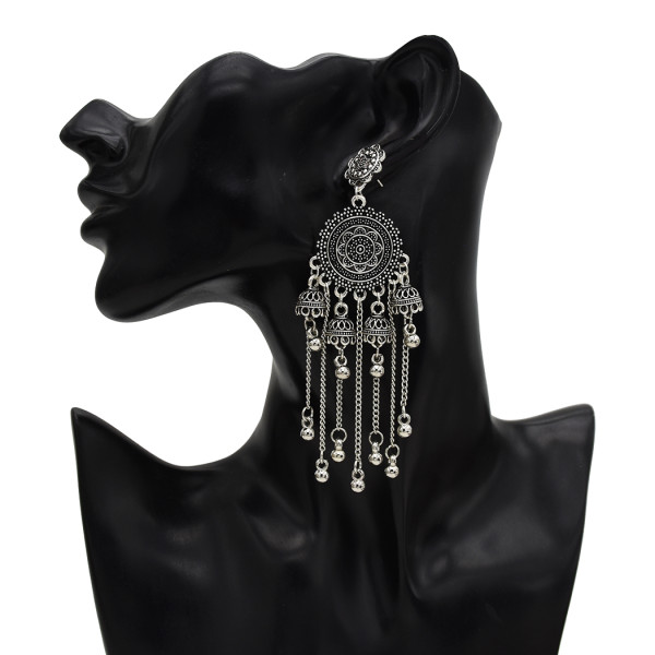 E-5589 2 Color Fashion Dignified Round Flower Small Bell Wedding Jewelry