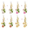 E-5590 Four color flower earrings pearl earrings suitable for ladies party daily jewelry jewelry gifts