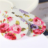 E-5592 Leather Small Floral Water Drop Dangle Statement Earring for Woman