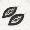 E-5592 Leather Small Floral Water Drop Dangle Statement Earring for Woman
