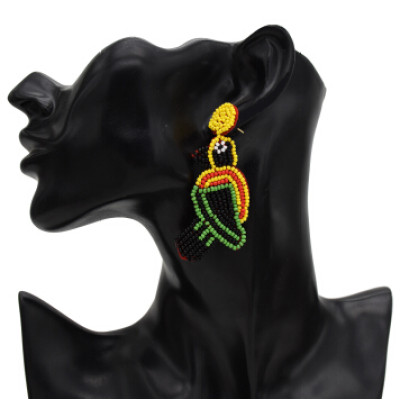 E-5595 Handmade Birds Tree Shape Drop Earrings for Women Resin Beaded Statement Earring Bohemian Party Jewelry